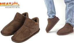 45/46 Taupe Heat Essentials Heren Suede Huis Sloffen