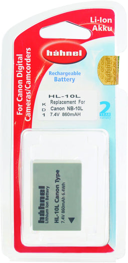 Hähnel HL-10L - Accu Li-Ion 860mAh - Vervanging voor Canon NB-10L - Wit