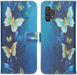 iMoshion Hoesje Geschikt voor Samsung Galaxy A32 (5G) Hoesje Met Pasjeshouder - iMoshion Design Softcase Bookcase - Blauw / Blue Butterfly