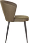LABEL51 Wave Eetkamerstoel - Groen - Stof - Black Frame - Stoel - Normale eetkamerstoel