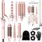 Sansbeauté® 7-in-1 Krultang PRO - Krultang met Klem en Wafeltang - 13mm tot 38mm - Roze & Zwart