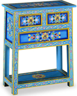 vidaXL - Dressoir - met - lades - handgeschilderd - massief - mangohout - turquoise