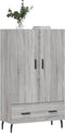 vidaXL - Hoge - kast - 69,5x31x115 - cm - bewerkt - hout - grijs - sonoma - eikenkleurig