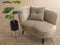 WOOOD Sara Loungefauteuil Links - Velvet - Khaki - 71x112x81