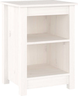 vidaXL - Nachtkastje - 40x35x55 - cm - massief - grenenhout - wit