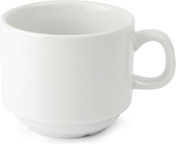 Olympia - Witte porselein kopjes stapelbaar ( set van 12 stuks )