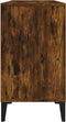 vidaXL - Wastafelkast - 80x33x60 - cm - bewerkt - hout - gerookt - eikenkleurig