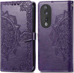 iMoshion Hoesje Geschikt voor Honor 90 Pro Hoesje Met Pasjeshouder - iMoshion Mandala Bookcase - Paars
