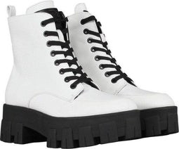 Guess Vesna - Veterboots met plateauzool - Ritssluiting - Wit