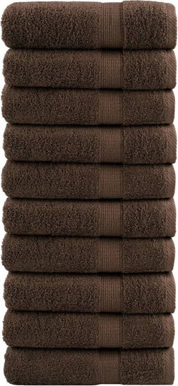 vidaXL - Handdoeken - SOLUND - 10 - st - 600 - g/m² - 50x100 - cm - bruin
