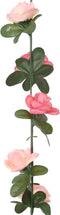 Kerstslingers met bloemen 6 st 240 cm rozé