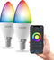 Calex Slimme Lamp - Wifi LED Verlichting - E14 - Dimbaar - RGB en Wit licht - 4.9W (2 stuks)