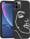 iMoshion Hoesje Geschikt voor iPhone 12 Pro Max Hoesje Siliconen - iMoshion Design hoesje - Wit / Zwart / Line Art Woman White