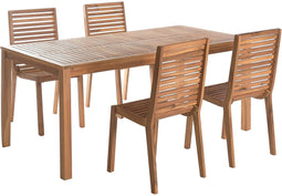 OMBRIANO - Tuinset voor 4 - Lichte houtkleur - Acaciahout