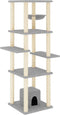 vidaXL - Kattenmeubel - met - sisal - krabpalen - 154 - cm - lichtgrijs