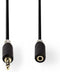 Nedis Stereo-Audiokabel - 3,5 mm Male naar 3,5 mm Female - Verguld - 10 m - Antraciet