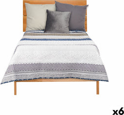 Omkeerbare sprei 180 x 260 cm Zeshoekig Blauw Wit Grijs (6 Stuks)