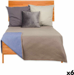 Omkeerbare sprei 240 x 260 cm Blauw Grijs (6 Stuks)