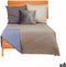 Omkeerbare sprei 240 x 260 cm Blauw Grijs (6 Stuks)