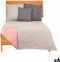 Omkeerbare sprei 240 x 260 cm Grijs Roze (6 Stuks)