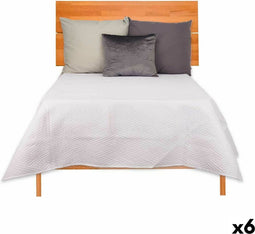 Omkeerbare sprei 240 x 260 cm Wit (6 Stuks)