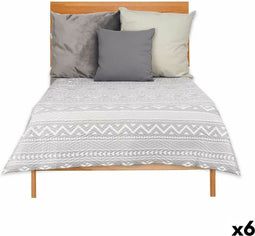 Omkeerbare sprei 240 x 260 cm Wit Grijs (6 Stuks)