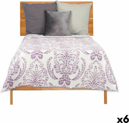 Omkeerbare sprei 240 x 260 cm Wit Paars (6 Stuks)