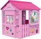 Kinder speelhuisje Barbie buiten, roze met fuchsia dak