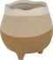 J-Line bloempot Op Voet - keramiek - beige/lichtbruin - medium - Ø 16 cm