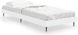 vidaXL - Bedframe - bewerkt - hout - wit - 75x190 - cm