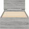 vidaXL - Bedframe - met - hoofdeinde - bewerkt - hout - grijs - sonoma - 90x200 - cm