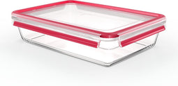 Emsa N1041200 Clip and Close Glazen Vershoudbewaarbakje 3L 22.8x8 cm Rood