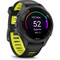 Garmin Forerunner 265S 42 mm zwart met een zwart/geel siliconen polsband