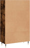 vidaXL - Hoge - kast - 69,5x31x115 - cm - bewerkt - hout - gerookt - eikenkleurig