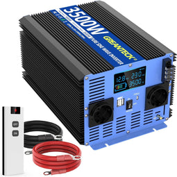 Omvormer - 12V naar 230V - Zuivere sinus - 3500W