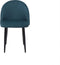 VISALIA - Eetkamerstoel - Blauw - Fluweel