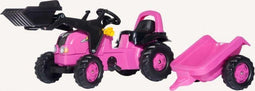 Rolly Toys Kid roze met voorlader en aanhanger
