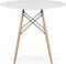 TODI-90 Ronde Eettafel, Scandinavisch Design, Wit Tafelblad, Stevige Beukenhouten Poten, Geschikt voor Keuken, Eetkamer en Woonkamer, Ø90 cm
