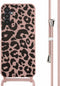 iMoshion Hoesje Geschikt voor Samsung Galaxy A14 (5G) / A14 (4G) Hoesje Met Koord - iMoshion Siliconen design hoesje met koord - Roze / Animal Pink