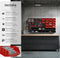tectake werkplaats gereedschapswand - 28 opbergbakken - 96x17x54 cm - Zwart/Rood