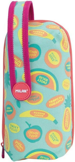 Schoolpennenzak Milan Frutikis Oranje Groen Accessoires 4 compartimenten 22,5 x 11,5 x 11 cm