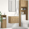 vidaXL - Wastafelkast - 60x38,5x46 - cm - bewerkt - hout - artisanaal - eikenkleur