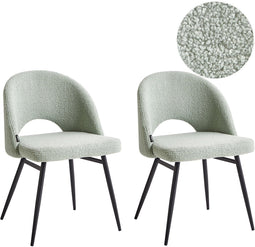 ONAGA - Eetkamerstoel set van 2 - Lichtgroen - Bouclé
