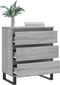 vidaXL - Dressoir - 60x35x70 - cm - bewerkt - hout - grijs - sonoma - eikenkleurig