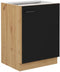 Onderkast - MODENA - 60 cm - 1 draaideur - Ambachtelijk eiken en mat zwart - CUISINIER
