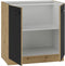 Onderkast - MODENA - 80 cm - 2 draaideuren - Ambachtelijk eiken en mat zwart - CUISINIER