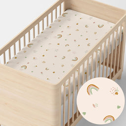 Onderlaken HappyFriday Iris Beige Multicolour 70 x 140 x 14 cm