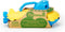 Onderzeeer geel met blauw handvat - Green Toys