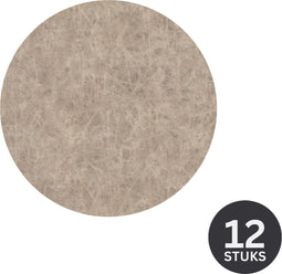 Onderzetter TRUMAN, dia 9,5 cm - set/12, taupe