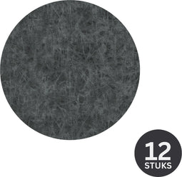 Onderzetter TRUMAN, dia 9,5 cm - set/12, zwart
